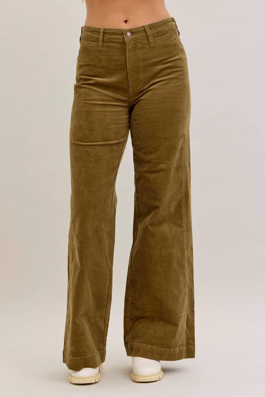 Nadine Olive Corduroy Pants