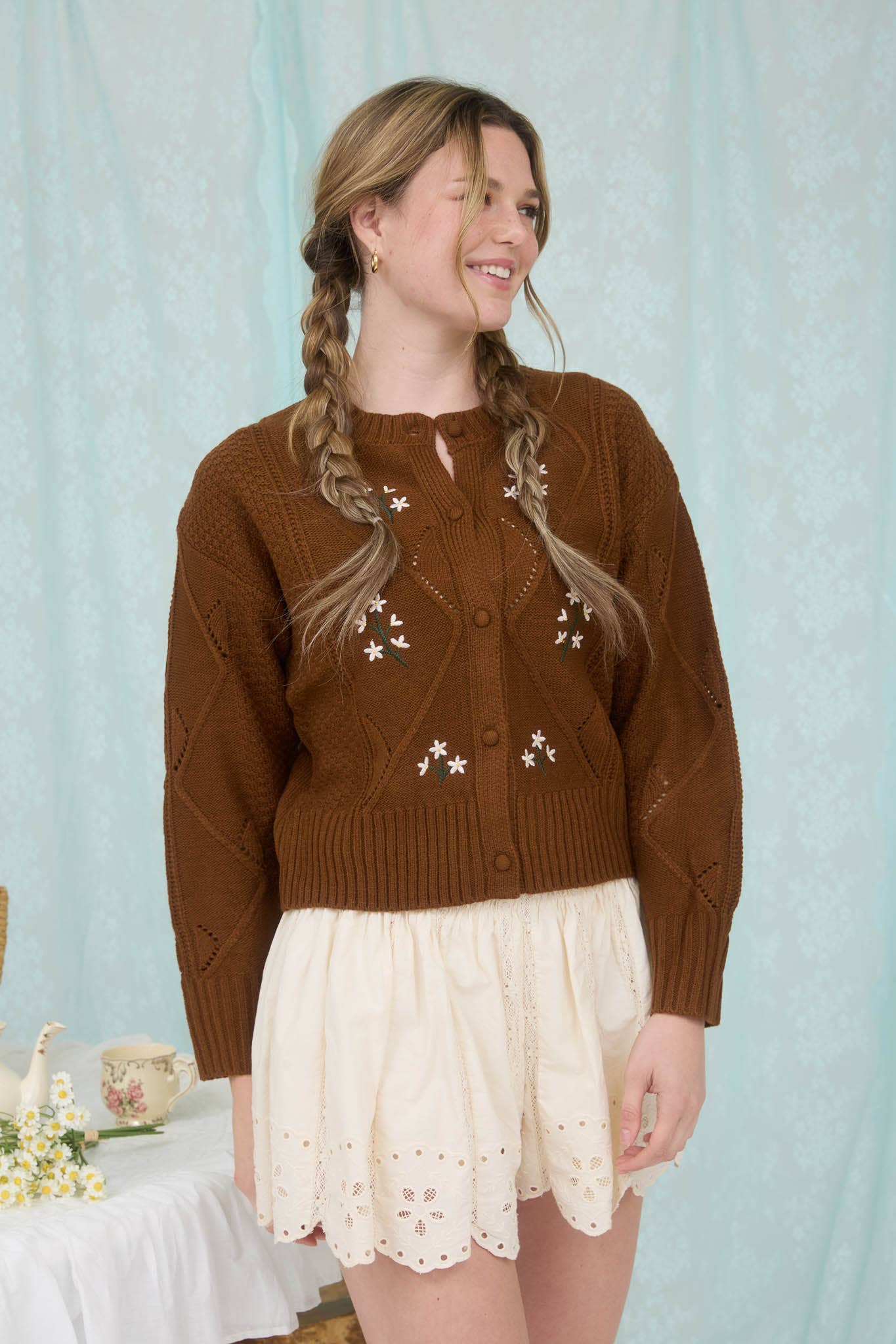 Fawn Embroidered Cardigan