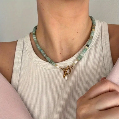 Aquamarine Beaded Necklace