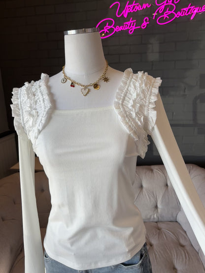 Martine Ruffle Accent Top