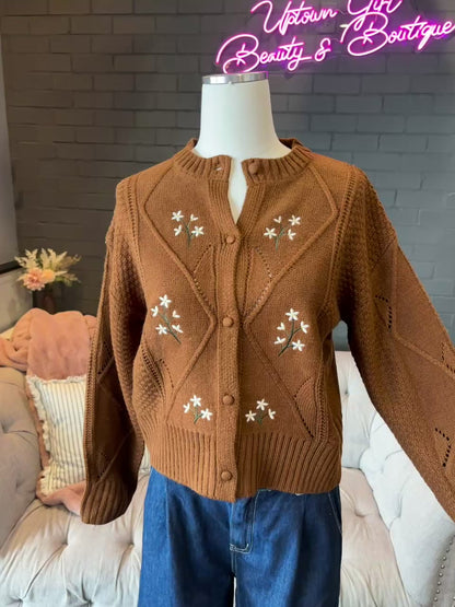 Fawn Embroidered Cardigan
