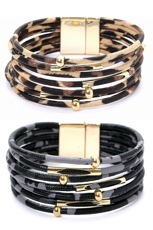Leopard Print Magnetic Bracelet