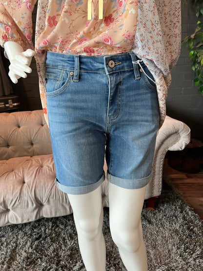 Cora Mid Rise Denim Shorts
