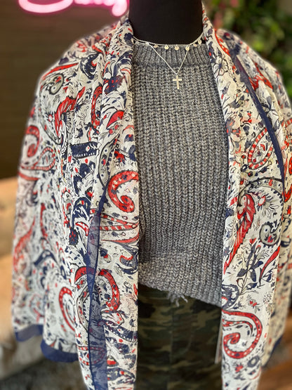Paisley Chiffon Scarf