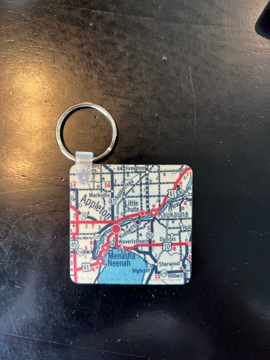 Fox Valley Map Keychain