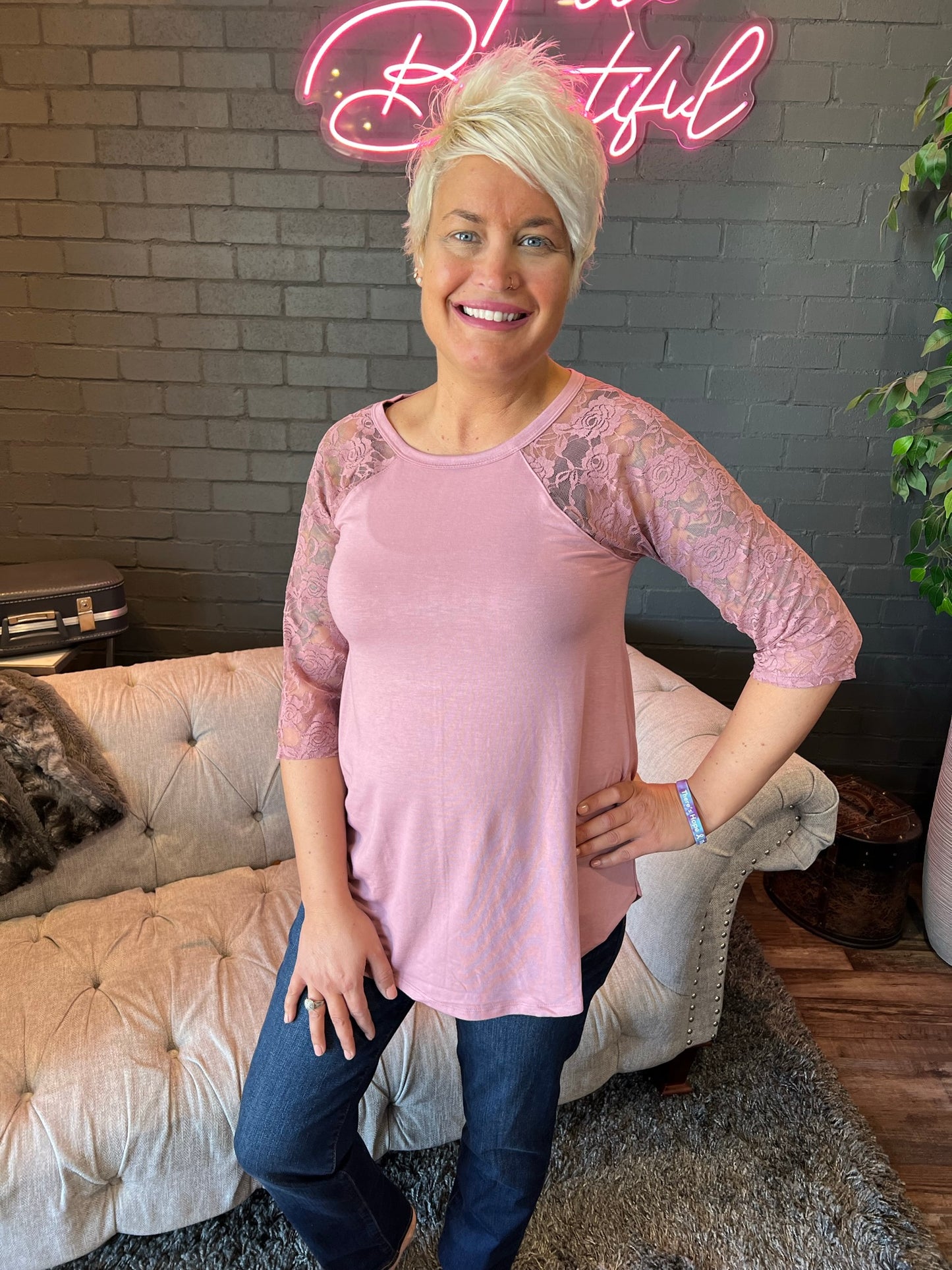 Lola Lace Sleeve Tee