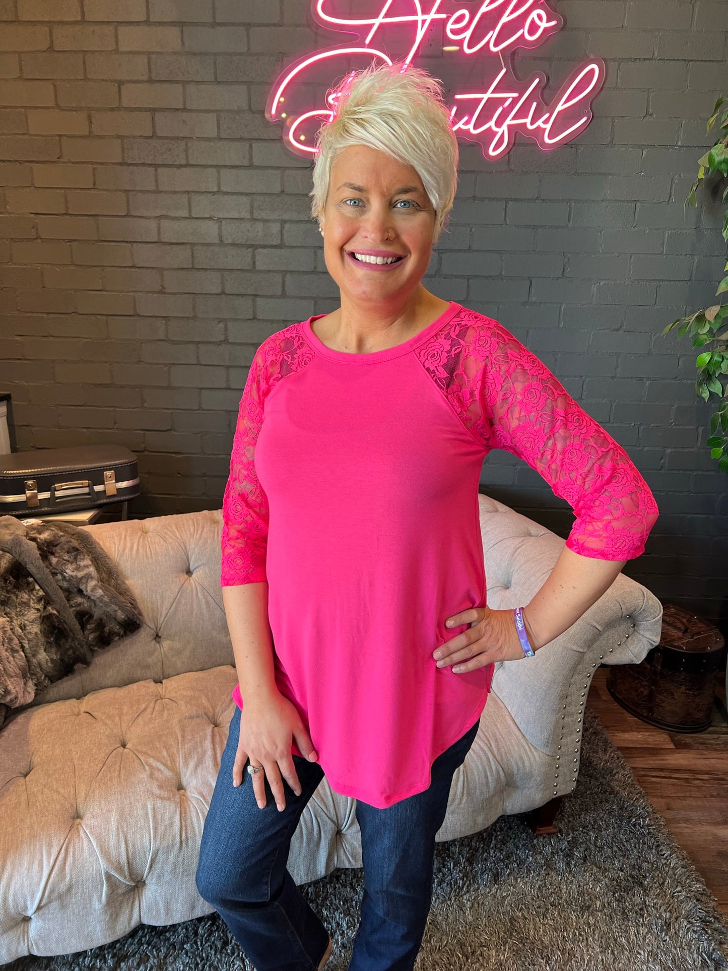 Lola Lace Sleeve Tee