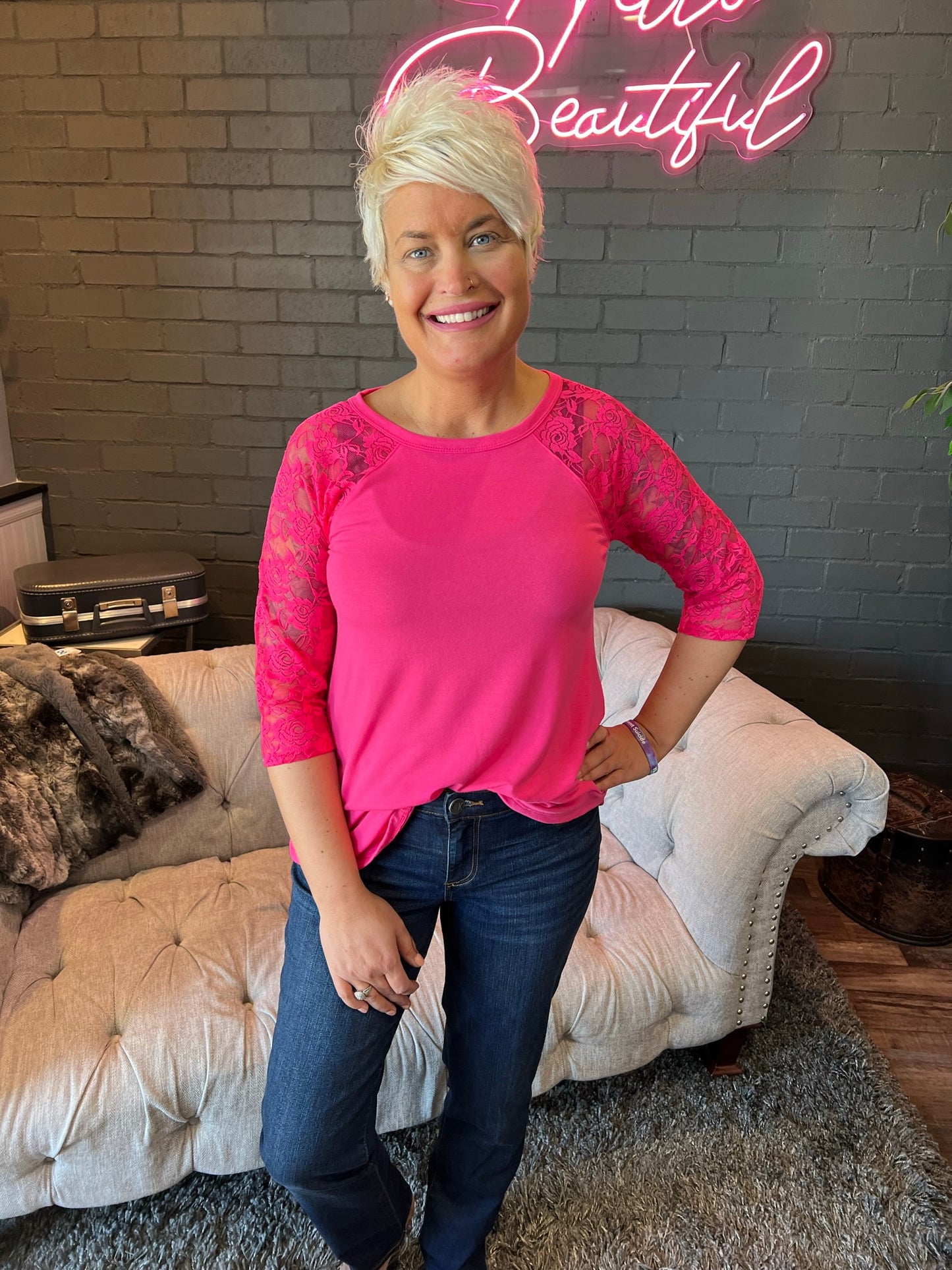 Lola Lace Sleeve Tee