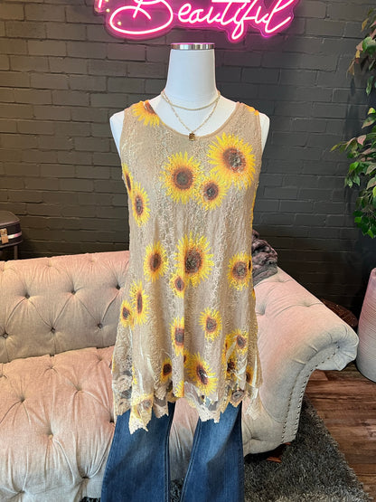 Sunflower Tunic Tank Top